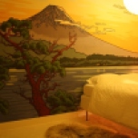 Mount Fuji muurschildering naar grootmeester Koitsu